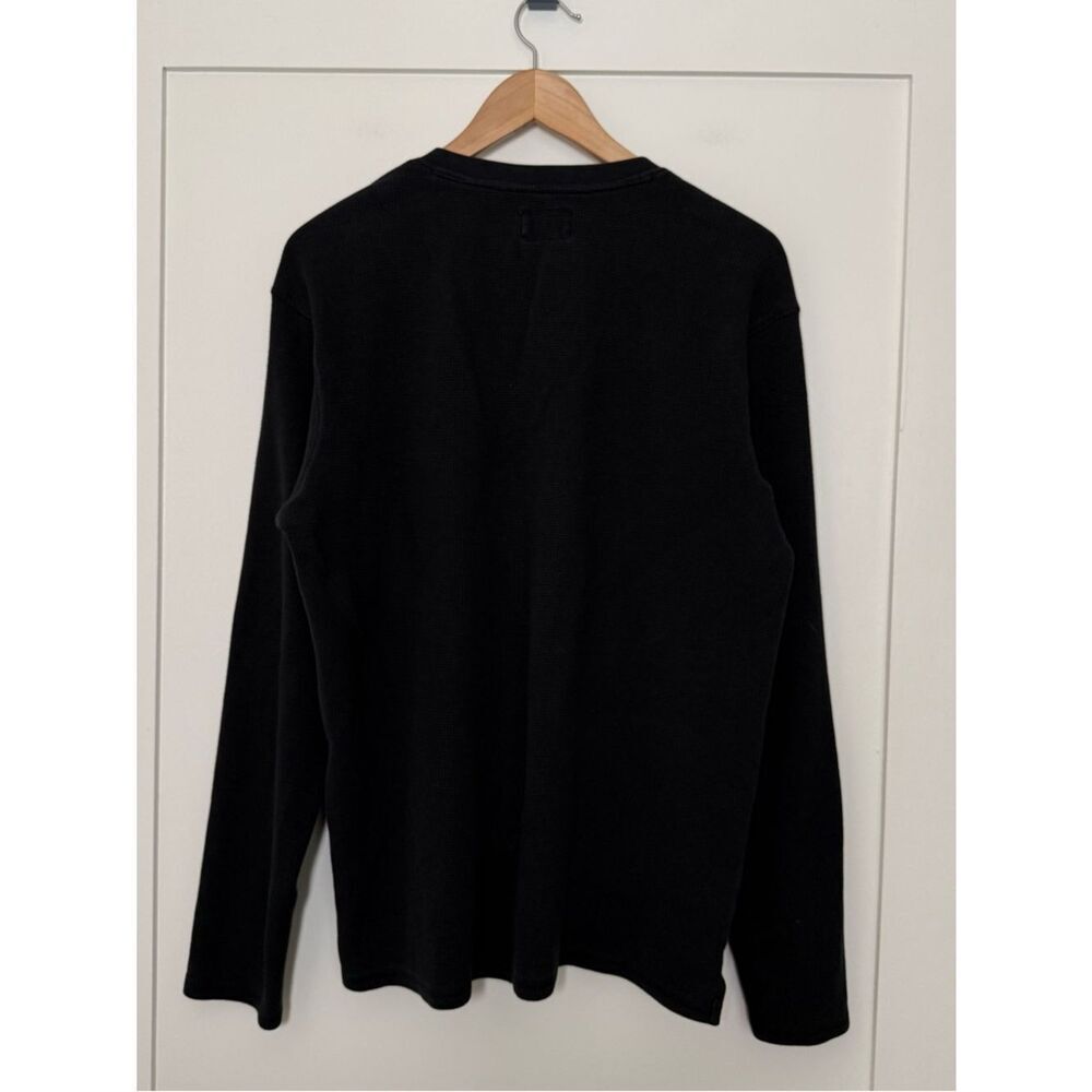 Pact Thermal Waffle Knit Henley Top Mens Sz XL Black Long Sleeve Organic Cotton - Picture 5 of 11